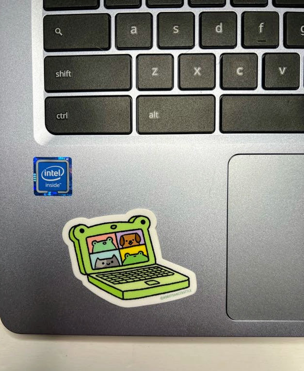 Froggy Laptop Teleconference Sticker