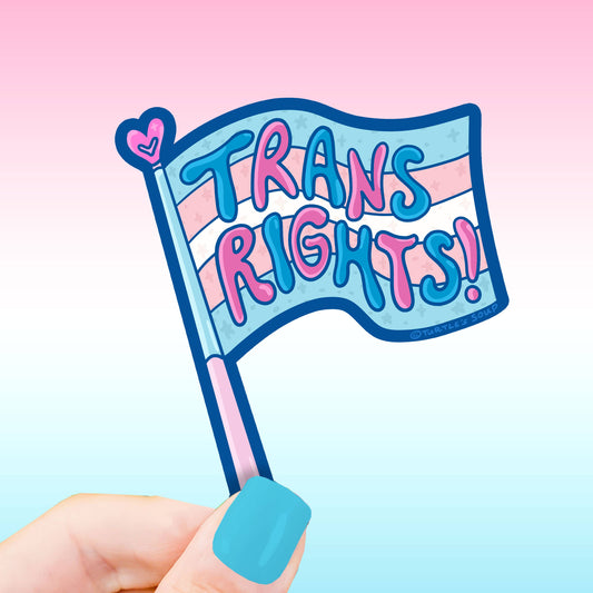 Trans Rights Pride Flag Vinyl Sticker